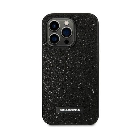 Karl Lagerfeld Glitter Plaque Logo - Coque iPhone 14 Pro (noir)