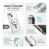 Speck Presidio Perfect-Clear Grip ClickLock & MagSafe - pouzdro pro iPhone 16e / iPhone 15 / iPhone 14 / iPhone 13 (Clear / Chrome Finish / Serene Silver)
