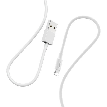 Borofone - Câble USB-A vers Lightning emballé dans un tube, 1 m (blanc)