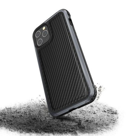 X-Doria Raptic Lux - Aluminum Case for iPhone 12 Pro Max (Drop test 3m) (Black Carbon Fiber)