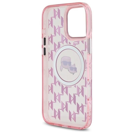 Karl Lagerfeld IML Monogram Karl & Choupette Head MagSafe - pouzdro pro iPhone 16 Pro Max (růžové)