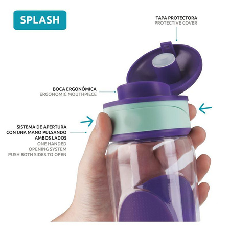 Quokka Splash - Bouteille d'eau avec système d'ouverture rapide 730 ml (Carbon)