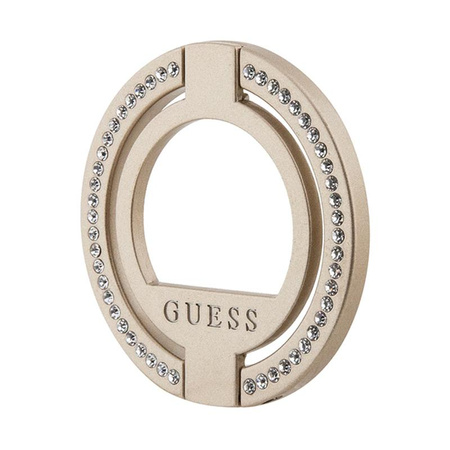 Guess MagSafe Ring Stand Rhinestone - Support magnétique pour téléphone avec fonction stand (or)