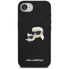 Karl Lagerfeld Fixed Glitter Karl & Choupette Heads Metal Pin - Case for iPhone 16e (black)