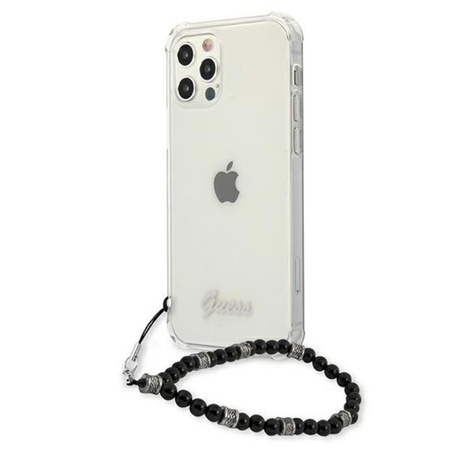 Guess Black Pearl Strap - iPhone 12 / iPhone 12 Pro Tasche (Transparent)