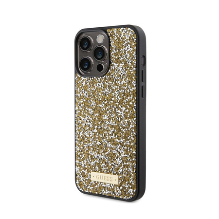 Guess Rhinestone Metal Logo - iPhone 15 Pro Max Case (yellow)
