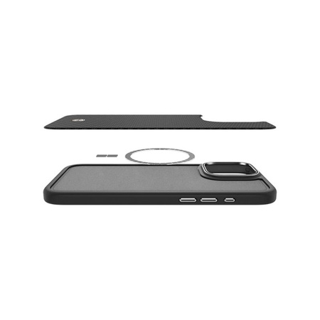 Spigen Enzo Aramid MagSafe - Coque pour iPhone 16 Pro Max (Noir / Argent)