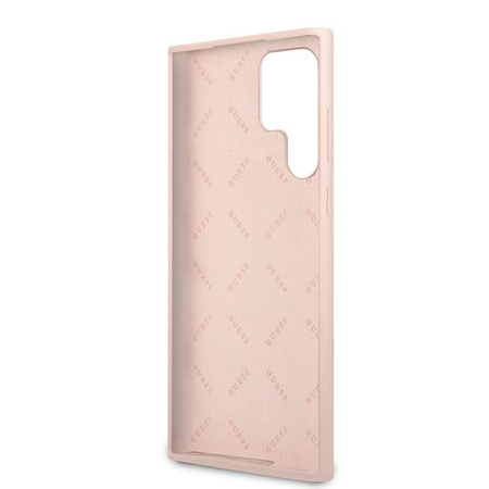 Guess Silicone Script Metal Logo - Samsung Galaxy S22 Ultra Case (pink)