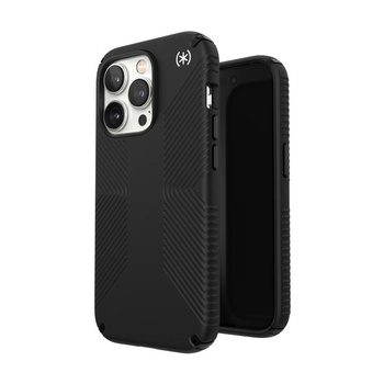 Speck Presidio2 Grip - Coque antidérapante pour iPhone 14 Pro (Noir / Noir / Blanc)