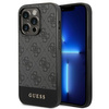 Guess 4G Bottom Stripe Metall Logo Kollektion - iPhone 14 Pro Tasche (grau)