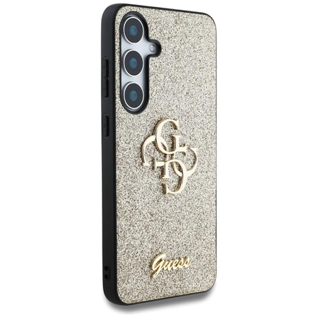 Guess Fixed Glitter Big 4G Metal Logo - étui pour Samsung Galaxy S25+ (Gold)