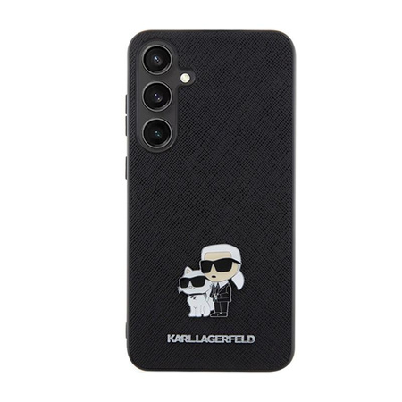 Karl Lagerfeld Saffiano Karl & Choupette Metal Pin - Samsung Galaxy S24+ Tasche (schwarz)