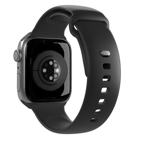 PURO ICON - Elasztikus szíj Apple Watch 42/44/45/49 mm-es órához (S/M és M/L) (fekete)