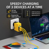 WEKOME WP-U155 Tint Series - 2x USB-C & USB-A Super Fast Charger GaN 100W Power Charger (Yellow)