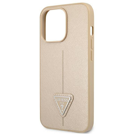 Guess Saffiano Triangle Logo Tasche - iPhone 13 Pro Max Tasche (beige)