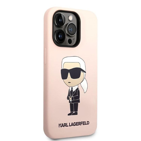 Karl Lagerfeld Silikonové pouzdro NFT Ikonik MagSafe - iPhone 14 Pro Max (růžové)