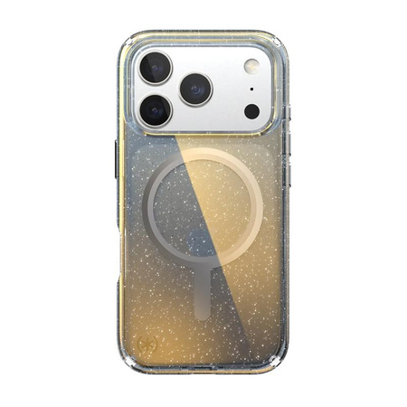Speck Presidio Lux MagSafe - Custodia per iPhone 17 Pro (Glitter Hyper Mirror / Argento metallizzato)