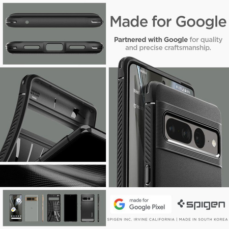 Spigen Rugged Armor - tok a Google Pixel 7 Pro készülékhez (fekete)