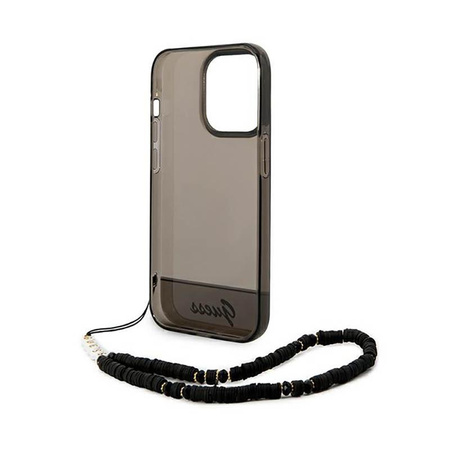 Guess áttetsző gyöngyszíj - iPhone 14 Pro tok (fekete)