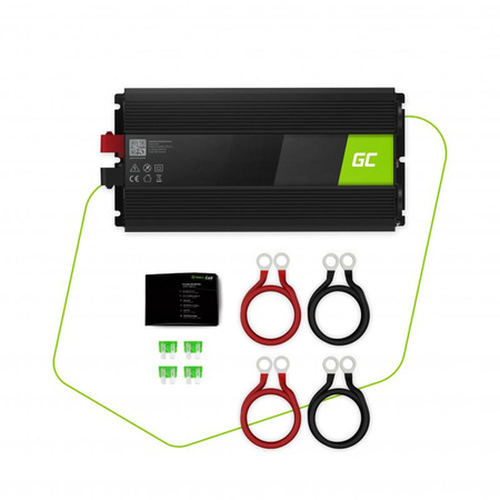 Green Cell - Měnič napětí Inverter 24V na 230V 1500W/3000W Čistá sinusovka