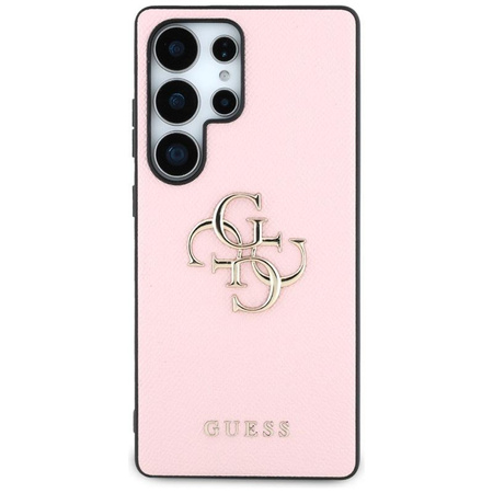 Guess Grained Big 4G Logo Small Classic Logo - Case for Samsung Galaxy S25 Ultra (pink)