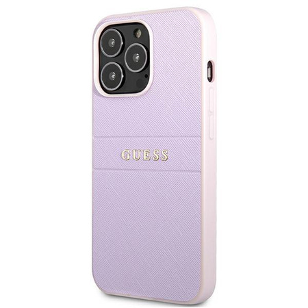 Guess Saffiano Hot Stamp & Metal Logo - iPhone 13 Pro Case (lilac)