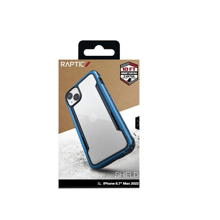 X-Doria Raptic Shield - Coque en aluminium pour iPhone 14 Plus (testée pour une chute de 3m) (Bleu marine)