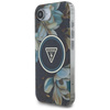 Guess IML Metal Glitter Flowers Triangle MagSafe - pouzdro pro iPhone 16e (černé)