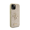 Guess Glitter Script Big 4G - iPhone 15 Tasche (Gold)