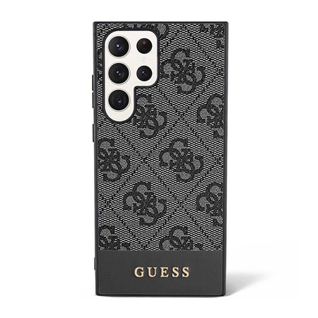 Guess 4G Bottom Stripe Metall Logo Kollektion - Samsung Galaxy S23 Ultra Case (schwarz)