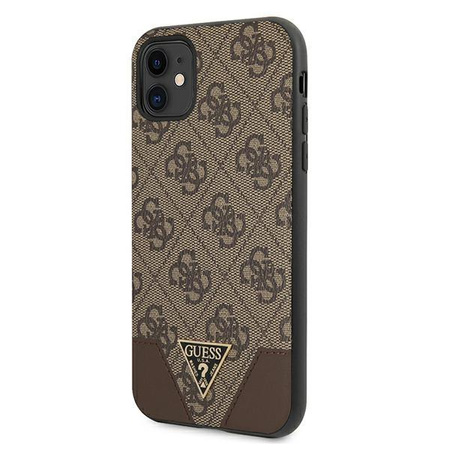 Guess 4G Triangle Collection - pouzdro pro iPhone 11 (hnědé)