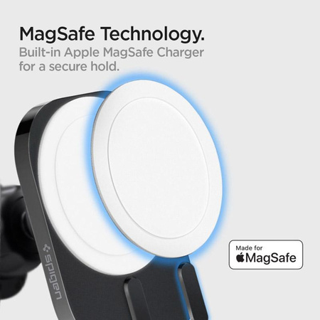 Spigen ITM12W OneTap Pro 3 - Magnetický držák do auta s 15W bezdrátovým nabíjením MagSafe (černý)