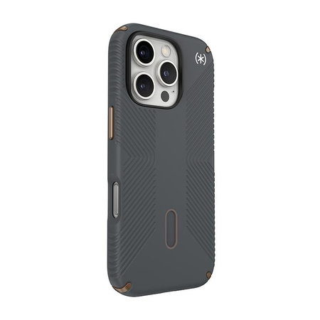 Speck Presidio2 Grip ClickLock & MagSafe - pouzdro pro iPhone 16 Pro (Charcoal Grey / Cool Bronze / White)