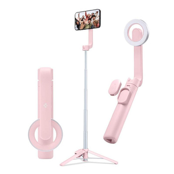 Spigen S570W MagSafe Bluetooth Selfie Stick Tripod - Smartphone tripod / selfie stick holder (Misty Rose)