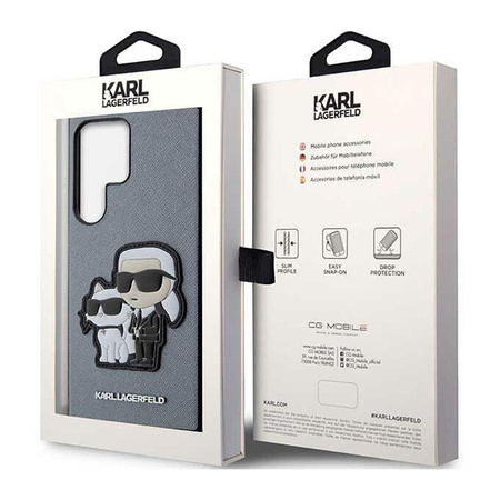 Karl Lagerfeld NFT Saffiano Karl & Choupette - Etui Samsung Galaxy S23 Ultra (szary)