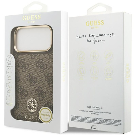 ETUI DO IPHONE 17 PRO MAX do MAGSAFE GUESS BRĄZOWE ORYGINALNE ELEGANCKIE