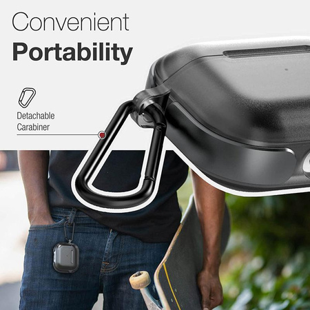 X-Doria Raptic Air - Étui pour AirPods 3 avec mousqueton (Argent)