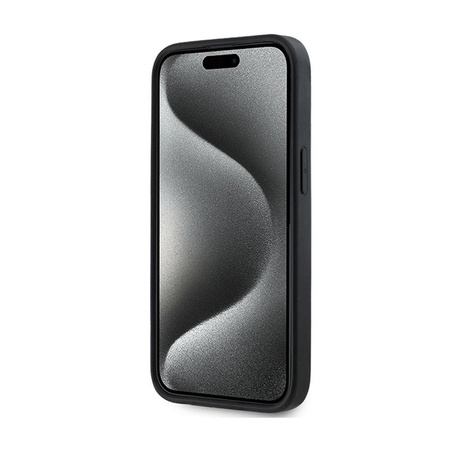 DKNY 3D Rubber Repeat Pattern - Hülle für iPhone 15 Plus (Schwarz)