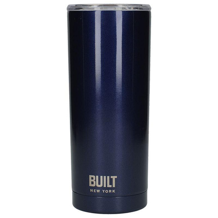 BUILT Vacuum Insulated Tumbler - Vakuumisolierter Stahl-Thermobecher 600 ml (Mitternachtsblau)