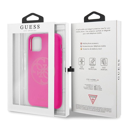 Guess Slilicon 4G Tone on Tone Logo - Etui iPhone 11 (Fuchsia)