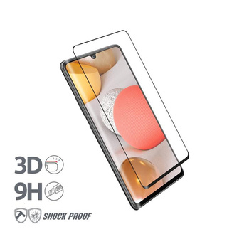 Crong 3D Panzerglas – 9H Vollflächig verklebtes gehärtetes Glas für den gesamten Bildschirm des Samsung Galaxy A42 5G