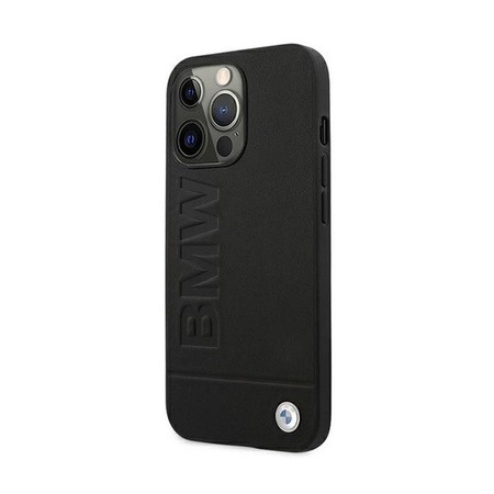 BMW Signature Logo Imprint - Coque pour iPhone 13 Pro Max (Noir)