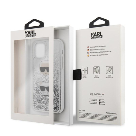 Karl Lagerfeld Flüssig-Glitzer-Herzen - iPhone 11 Pro Max Hülle