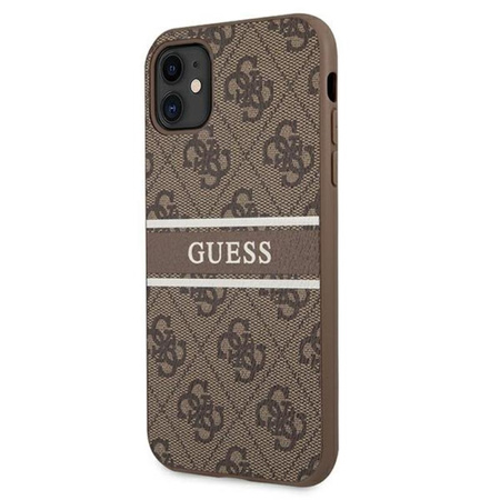 Guess 4G Printed Stripe - pouzdro pro iPhone 11 (hnědé)