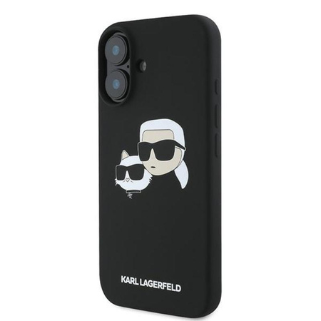 Karl Lagerfeld Silicone Double Heads Print MagSafe - iPhone 16 Plus Case (black)