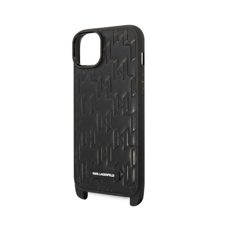 Karl Lagerfeld Monogram Plaque Logo Strap - iPhone 14 Plus Case (black)