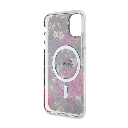 Guess Flower MagSafe - Etui iPhone 11 (Zielony)