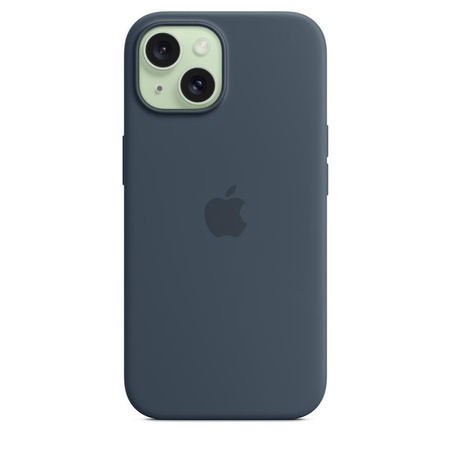Apple Silikonhülle - Silikonhülle mit MagSafe für iPhone 15 (Storm Blue)