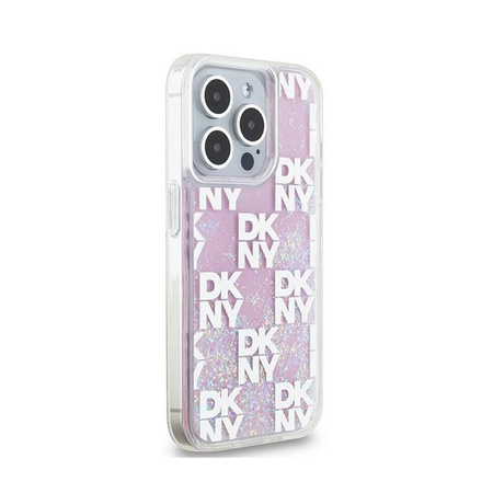 DKNY Liquid Glitter Multilogo - iPhone 15 Pro Tasche (rosa)