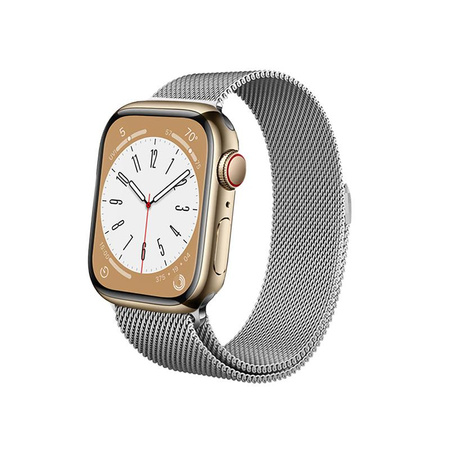 Crong Milano Steel - Bracelet en acier inoxydable pour Apple Watch 38/40/41/42 mm (argent)